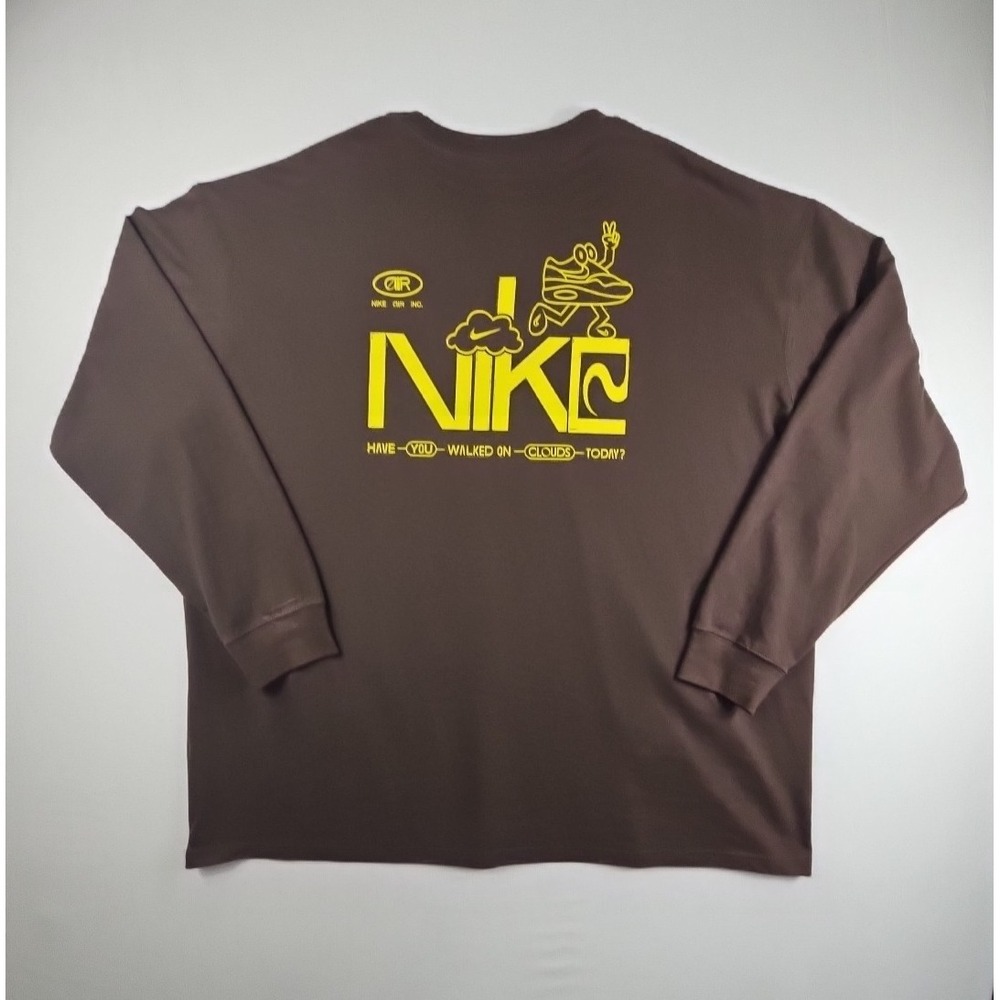 Nike Air Inc Long Sleeve Graphic Tee Brown 100%‎ Cotton Mens Size XXL - Picture 2 of 13